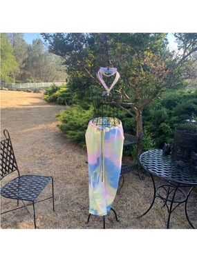 Tie-Dye Pastel Drawstring seat pants upcycled by kreativekristen